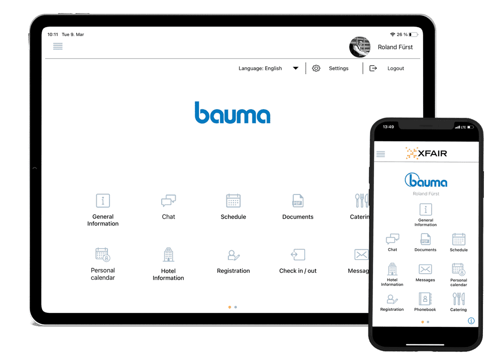 EMS-APP auf Desktop und Mobile